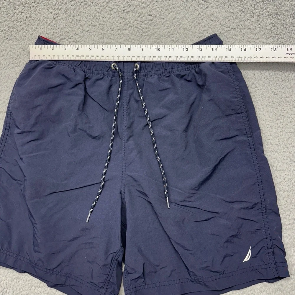 Nautica VDR‎ 693 311 Mens Size Medium Swim Trunks Shorts Blue Nylon / Polyester